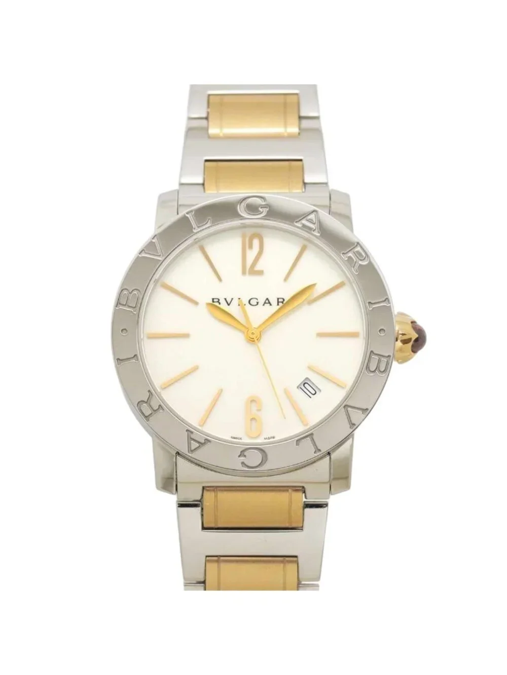 Bvlgari Watch PG Pink Gold Date White Automatic Winding